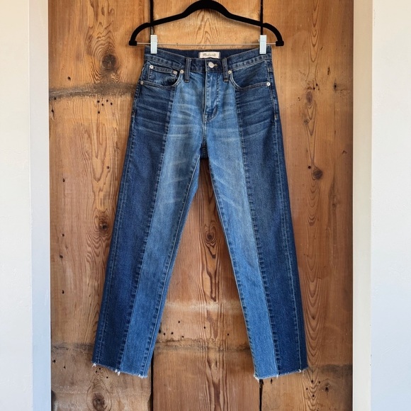 Madewell Denim - Sz 24 Madewell Cruiser Straight Medium Wash Crop Jeans Two-Tone Edition 70s EUC